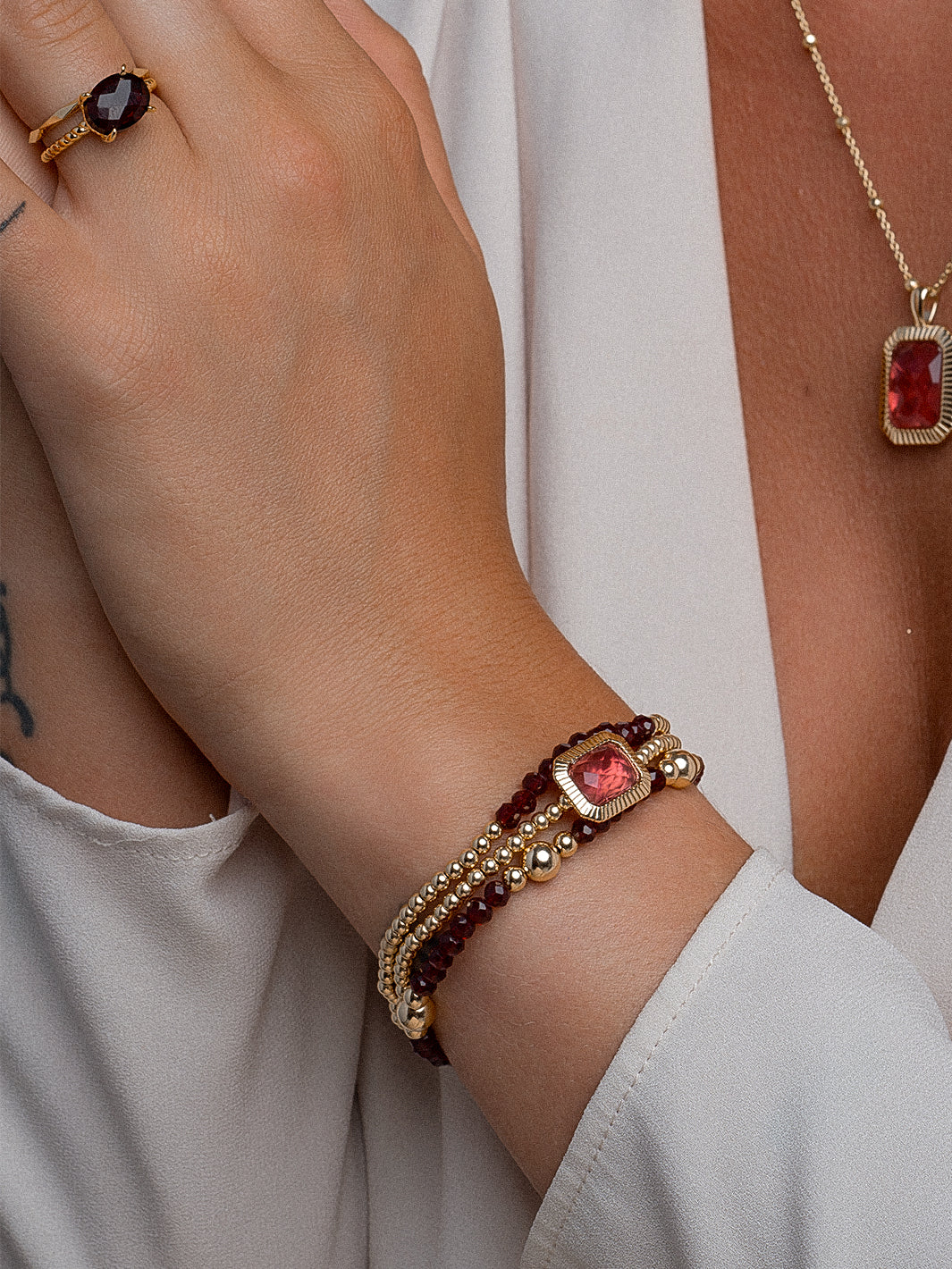 edelsteen armband Sparkling #kleur_goud