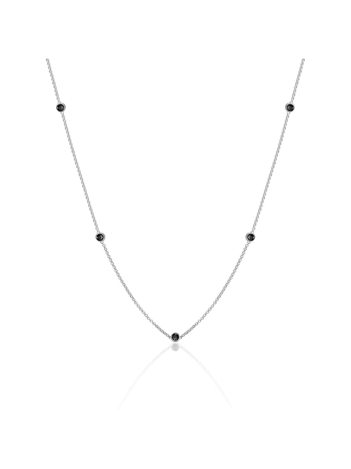 Black CZ Beads Ankerketting | Zilver