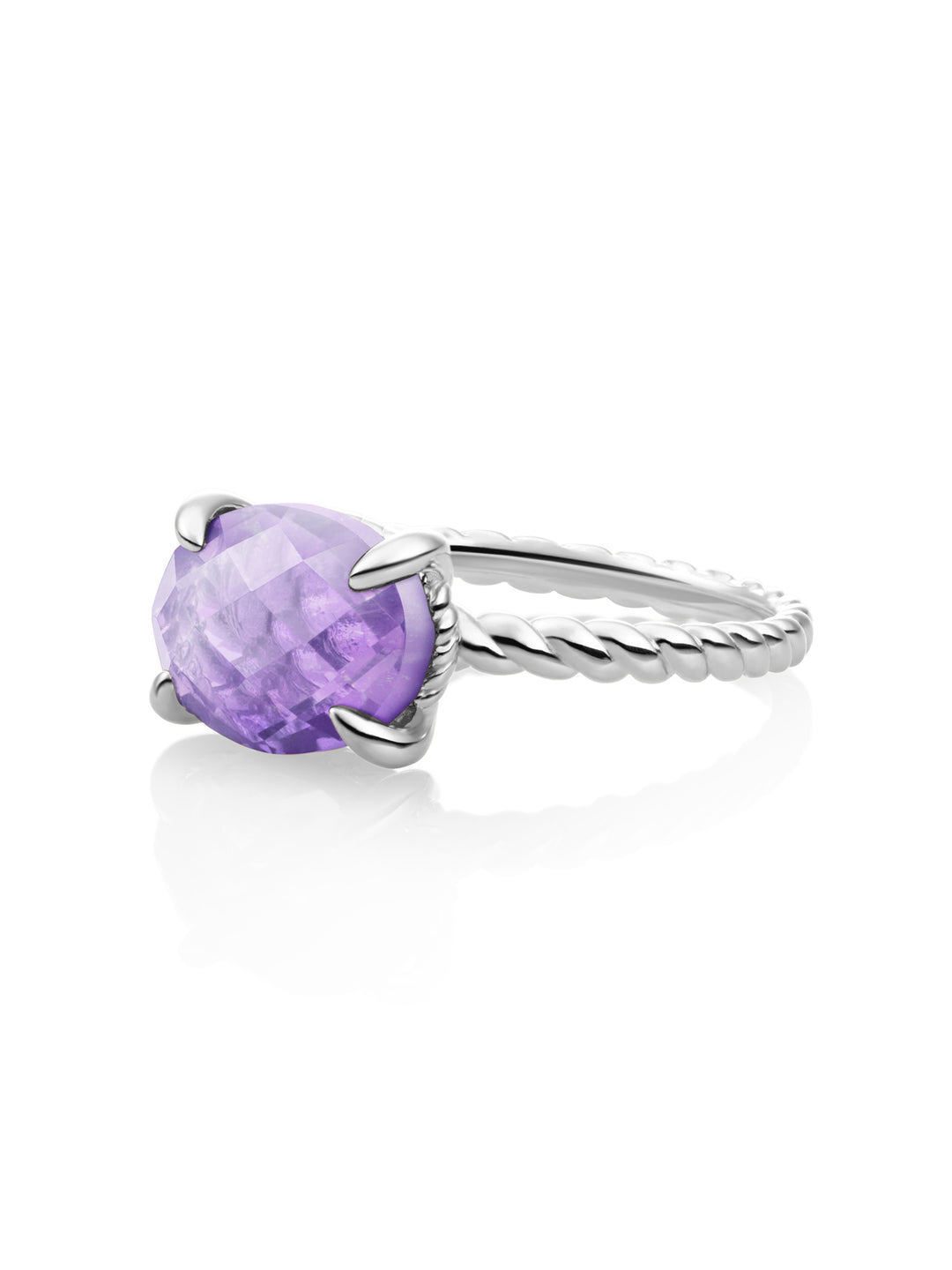Twist Ring Amethyst | zilver