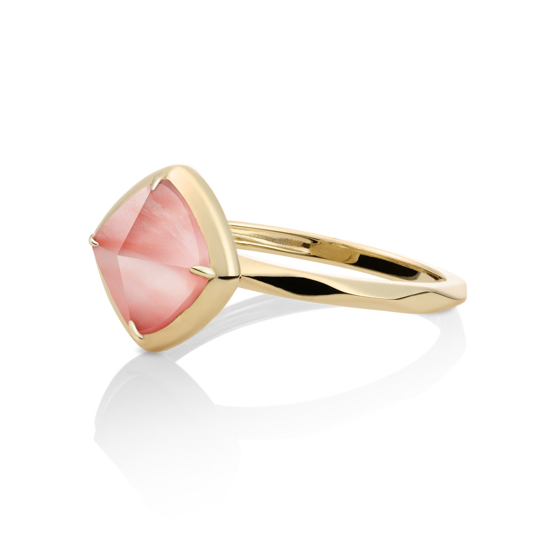 Edge Ring Cherry Quartz | 9 karaat