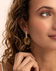Light Citrine Afterglow Tube Push Back Multi CZ Oorbellen set | Zilver
