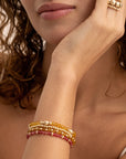 Light Citrine Fuchsia Interstellar Bold Mix Armbanden Stack | Goudkleurig
