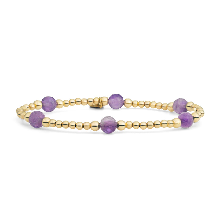 Reverse Bold Mix Armbanden van Sparkling met Amethyst edelsteen #kleur_goud
