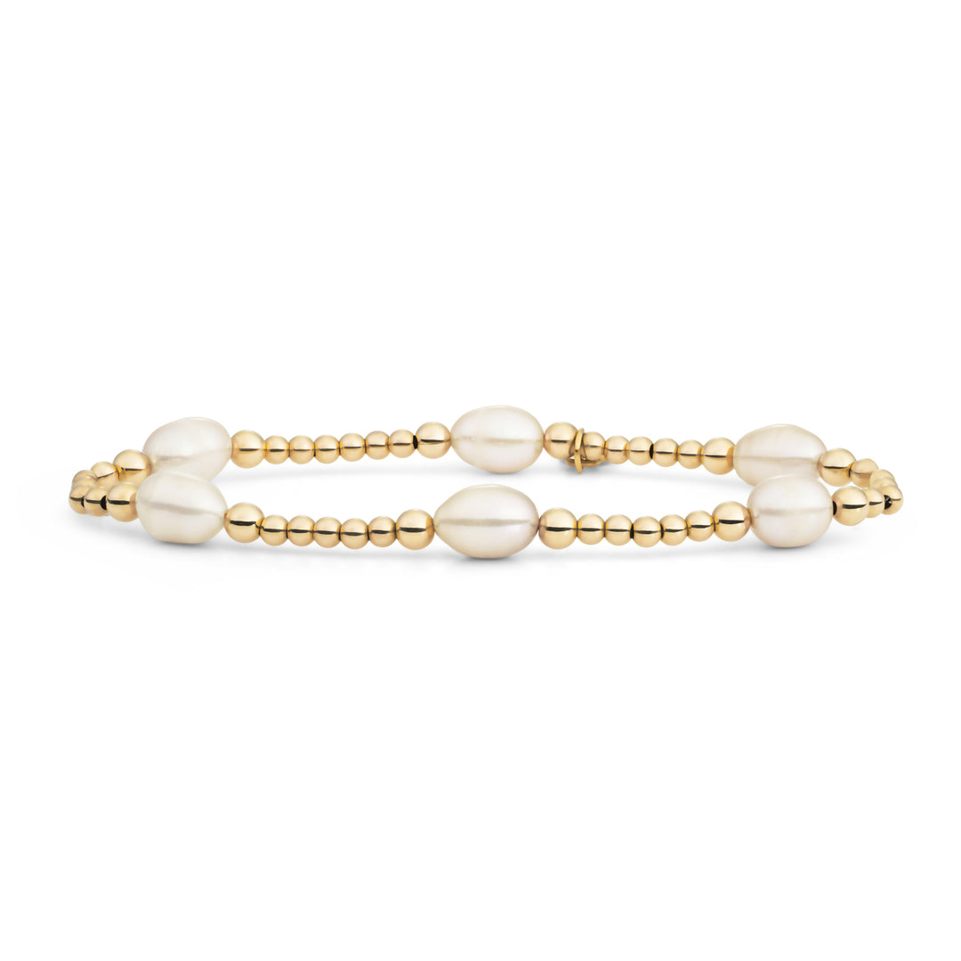 Parel armbandje met gouden accenten #kleur_goud
