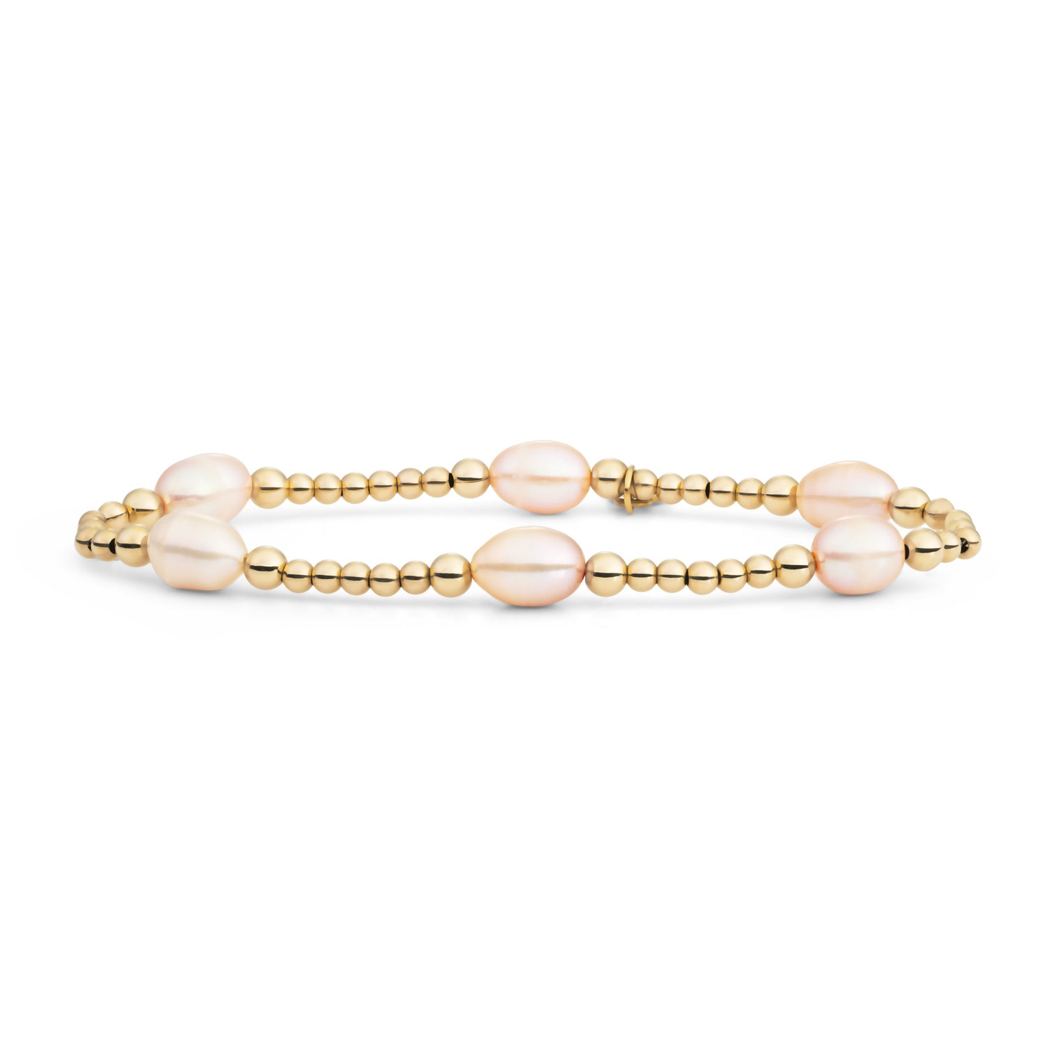 Goudkleurige armbanden met echte zoetwaterparel en gouden kralen #kleur_goud