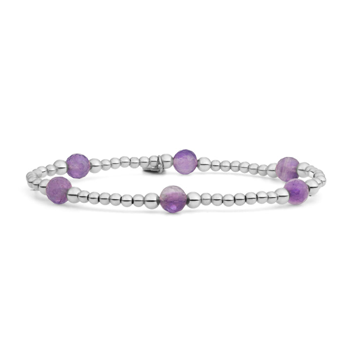 Zilveren damesarmband met Amethyst edelsteen #kleur_zilver