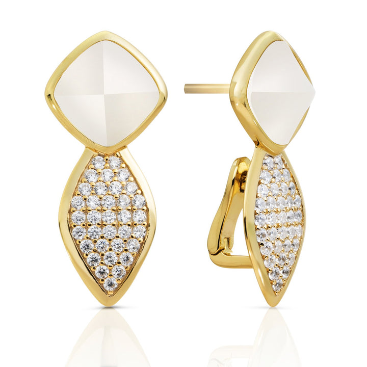 Edge Crystal Pearl Oorstekers