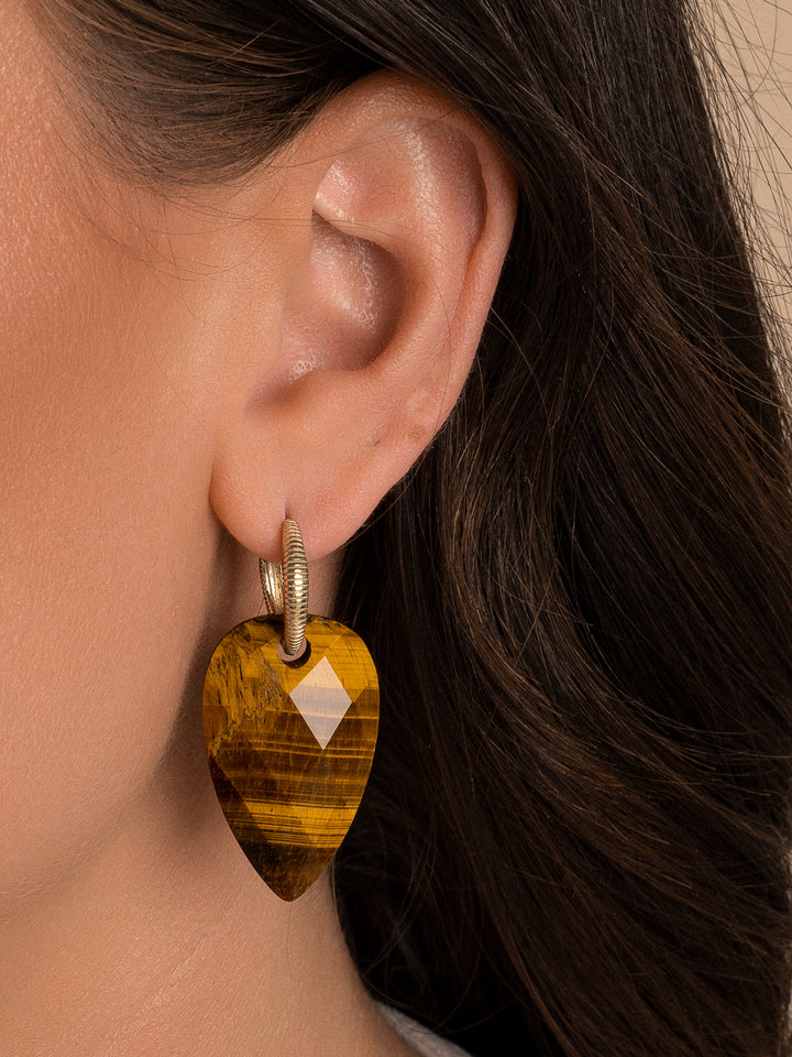 Tiger Eye Blossom oorbel edelstenen