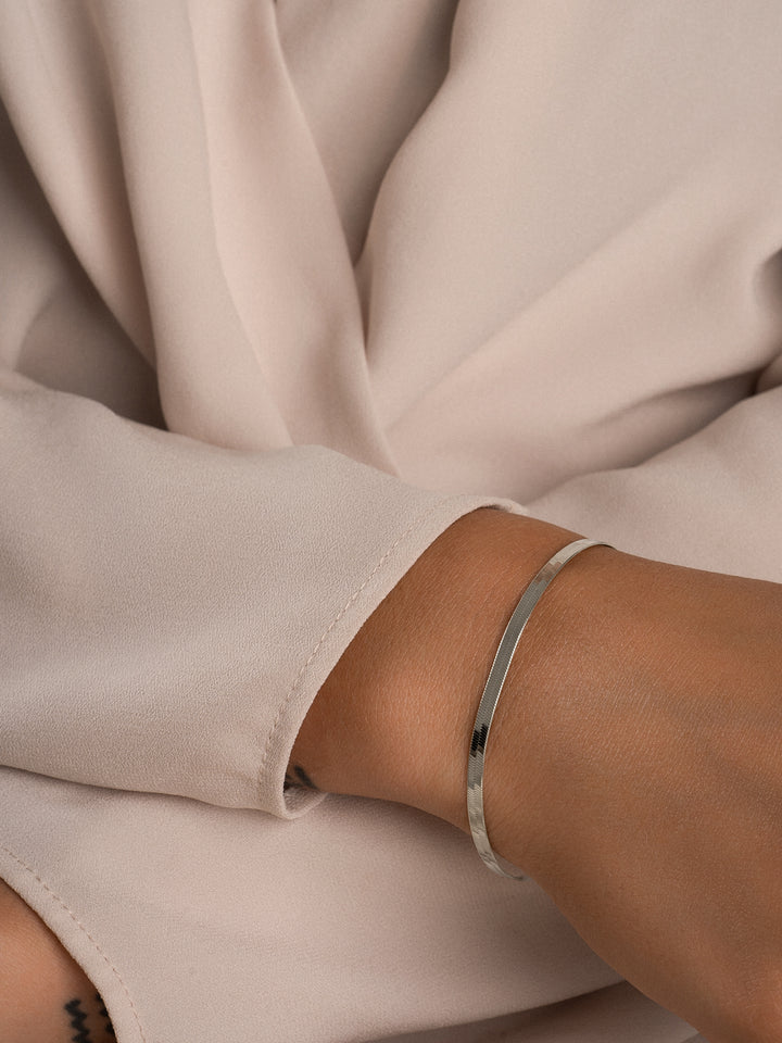 Herringbone armband Zilver