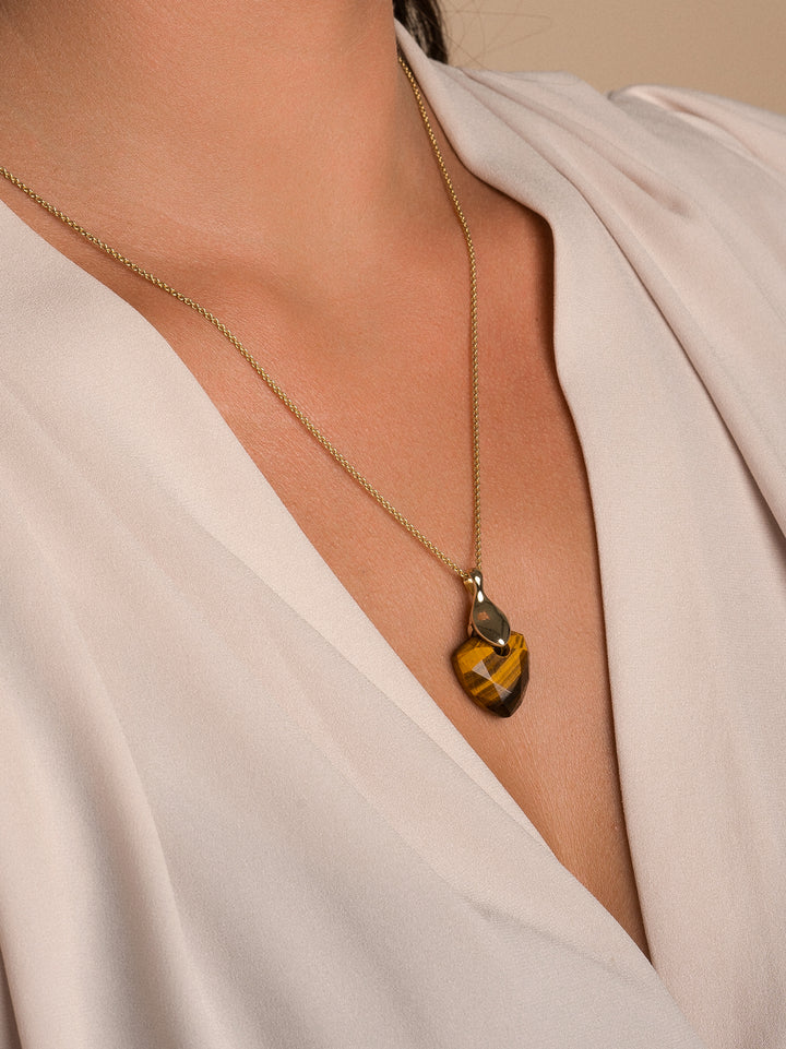 Tiger Eye Trillion Cut ketting edelsteen