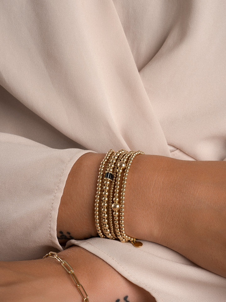 Baguette Cylinder Armband Zwart CZ