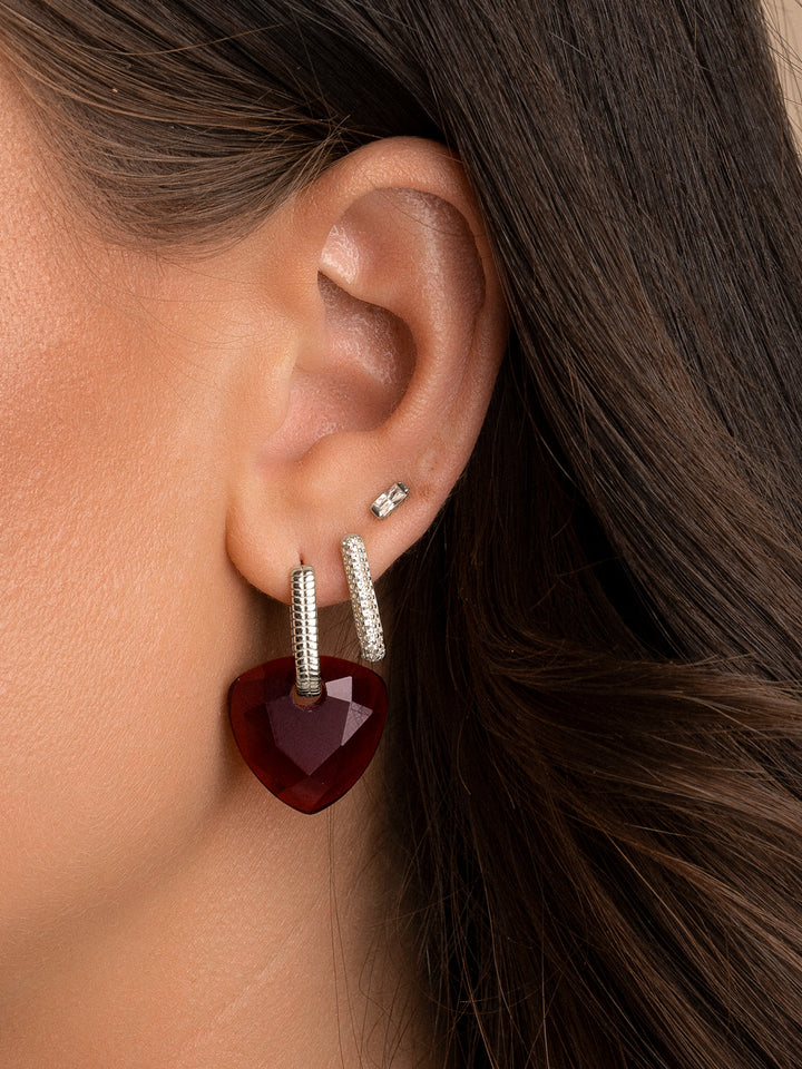 Ruby Quartz Trillion Cut oorbel edelstenen