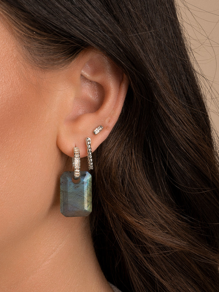 Labradorite Baguette oorbel edelstenen