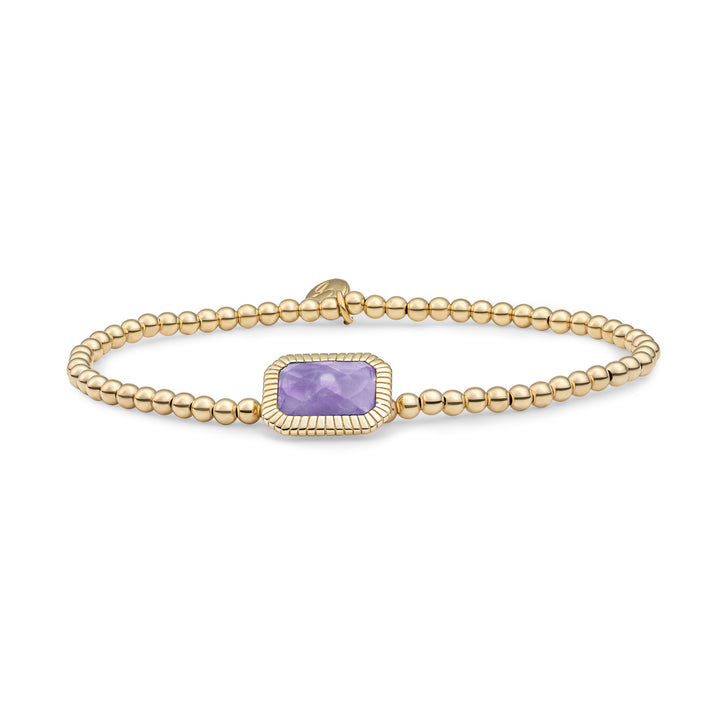 Goudkleurige Amethyst Baguette kralen armband van Sparkling - Echte edelstenen die niet verkleuren! #kleur_goud