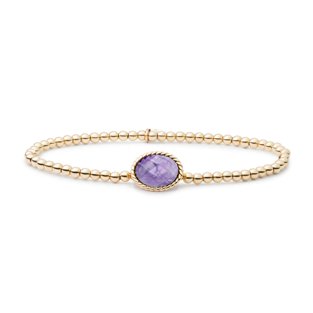 gouden armband met amethyst edelsteen van Sparkling #kleur_goud