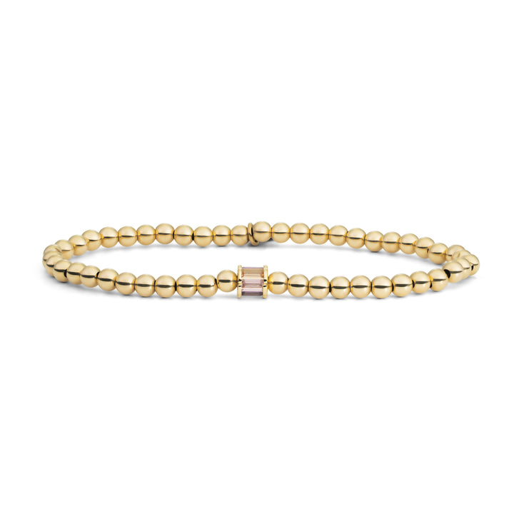 Kralenarmband in goud met paarse edelsteen #kleur_goud