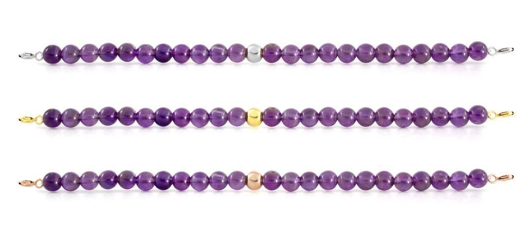 Amethyst Orbit Bracelet with Clasps - 6MM - Sparkling Jewels