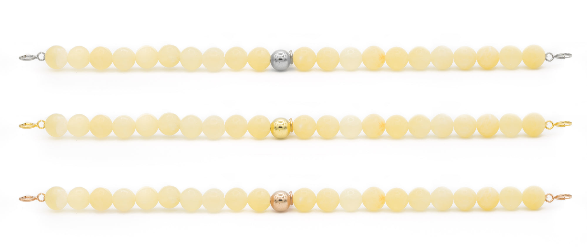 Yellow Calcite Orbit Bracelets with clasps - 6MM - Sparkling Jewels