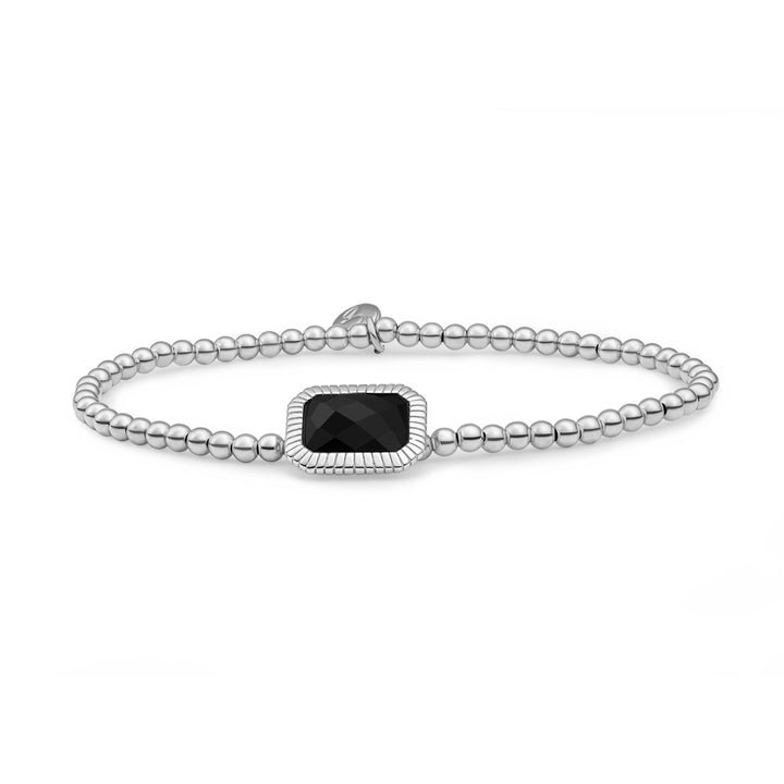 925 sterling zilveren armband met kralen en zwarte onyx edelsteen #kleur_zilver