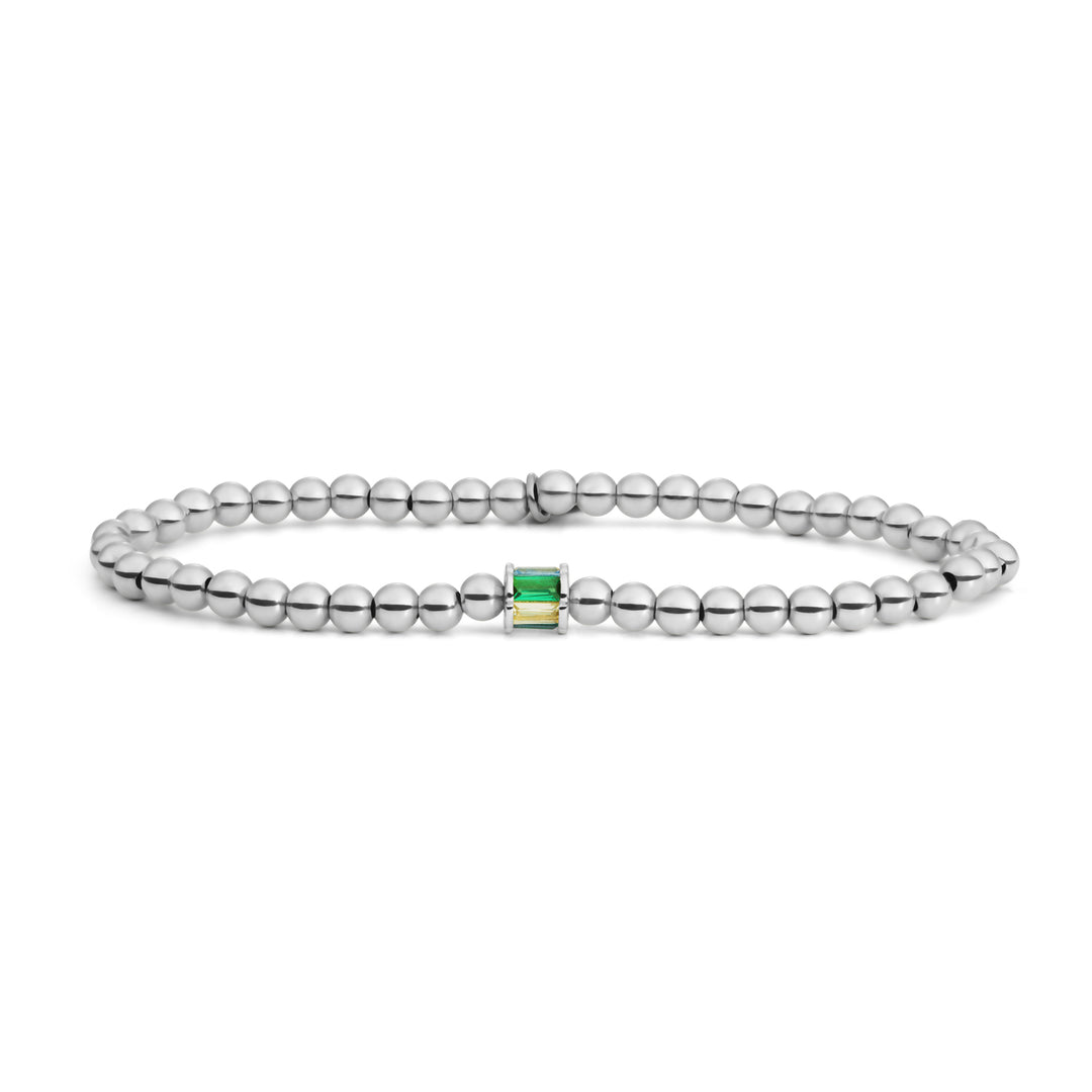 Zilveren armbandje met edelsteen in groen