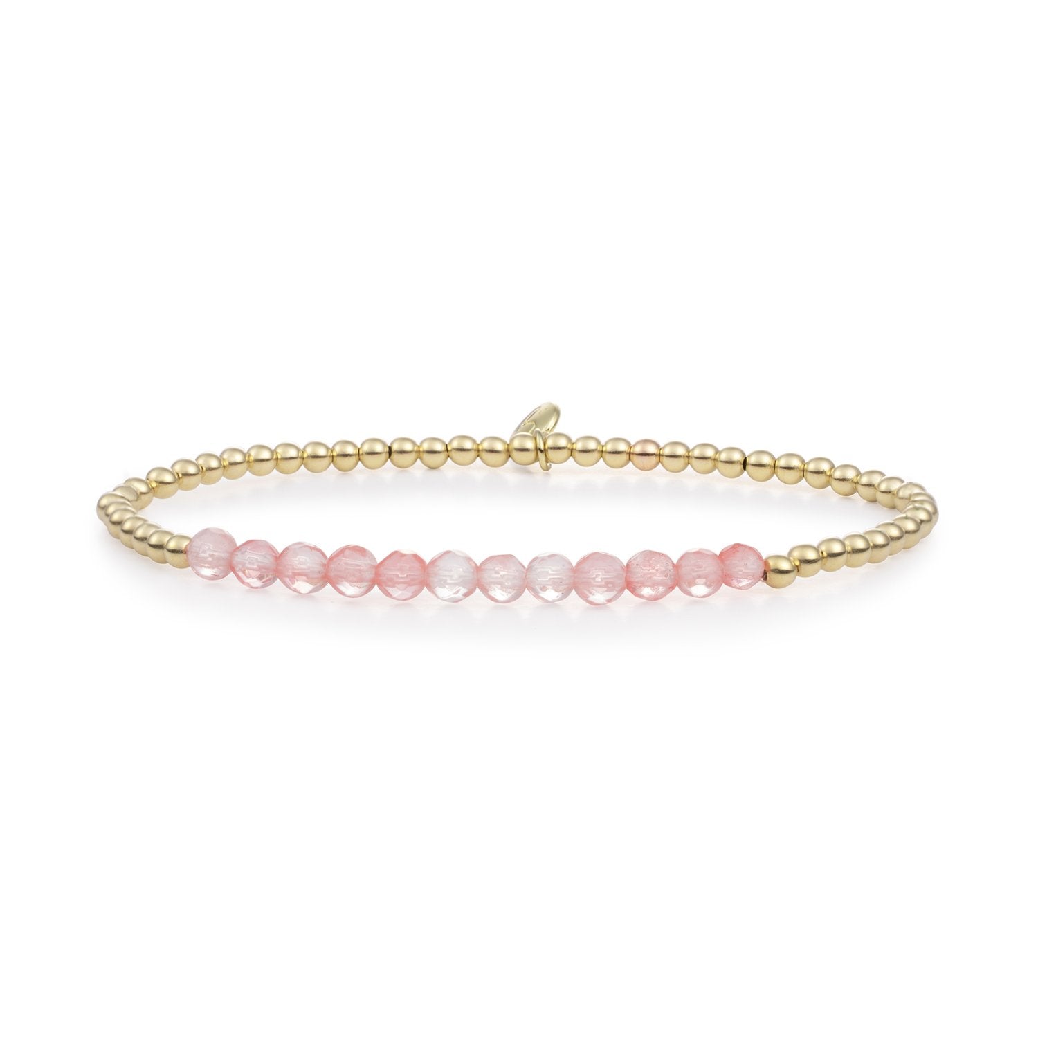 Gouden armband met kralen van Cherry quartz door Sparkling Jewels 