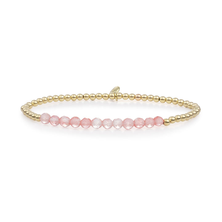 Gouden armband met kralen van Cherry quartz door Sparkling Jewels #kleur_goud