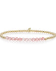 Gouden armband met kralen van Cherry quartz door Sparkling Jewels 