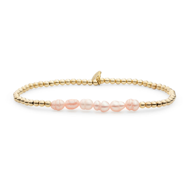 Gouden kralen armband van Sparkling met echt parels #kleur_goud