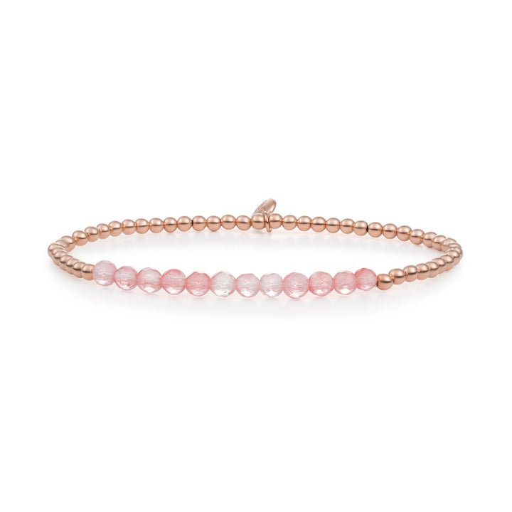 Fel rode kralen armband kralen van cherry quartz en vergulde zilveren rosegouden kralen #kleur_rosegoud