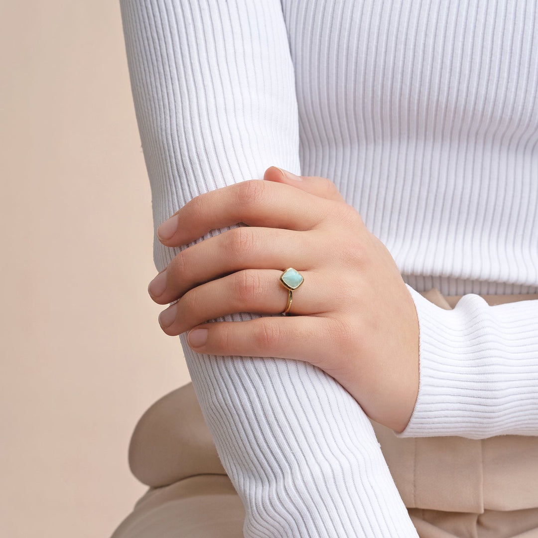 Edge Ring Amazonite | 9 karaat