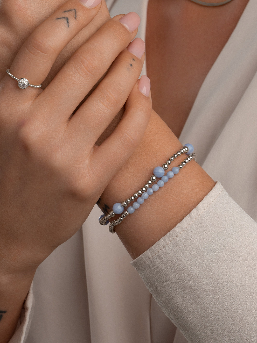 Echt zilveren armband met edelstenen #kleur_zilver