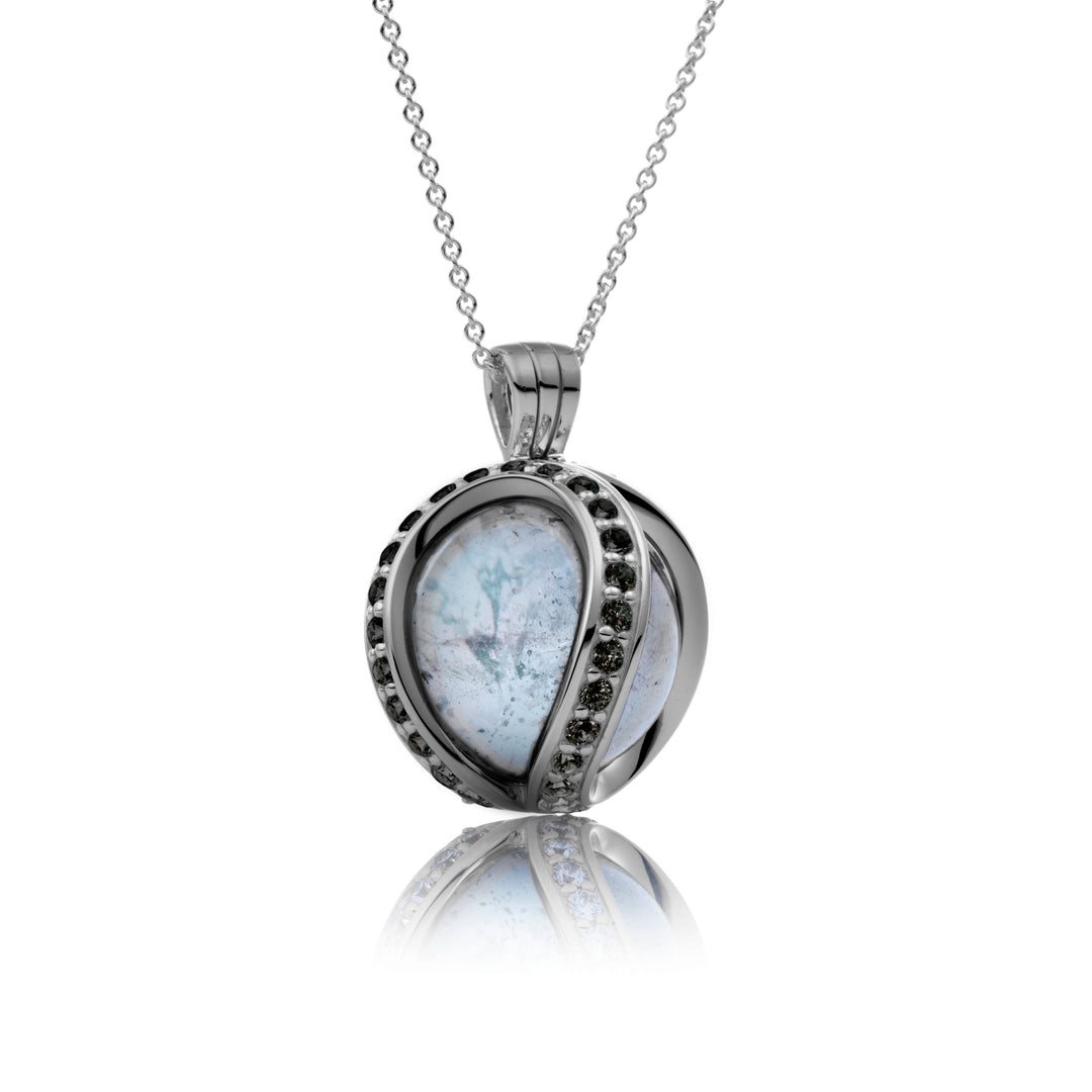 Flare Black - Crystal Polished 20mm pendant