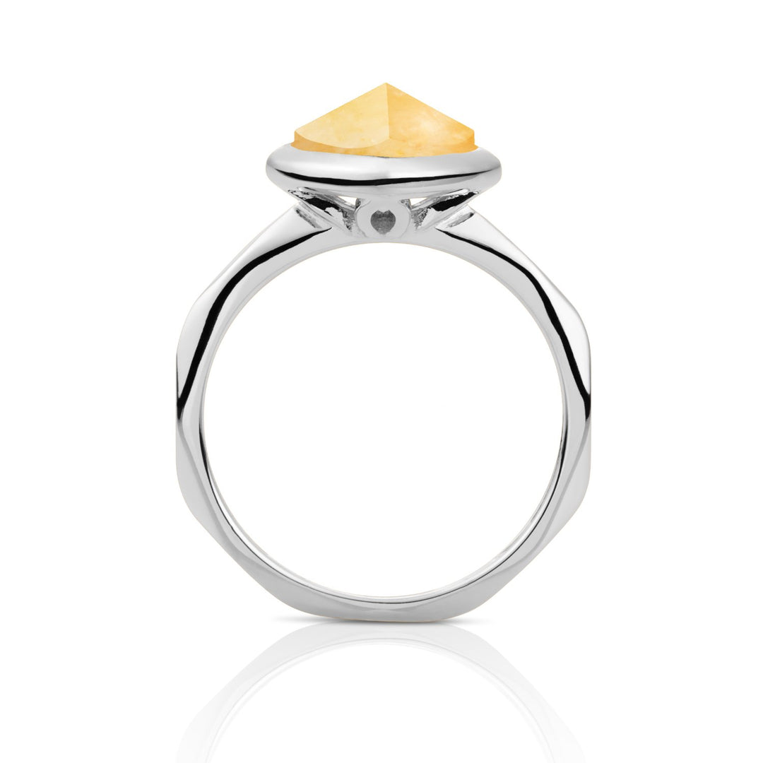 Edge Ring Yellow Jade - Zilver