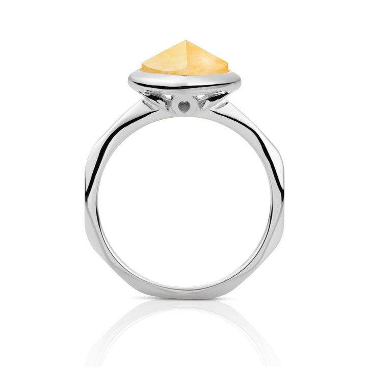 Edge Ring Yellow Jade - Zilver