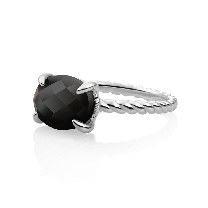 Twist Ring Onyx - Zilver