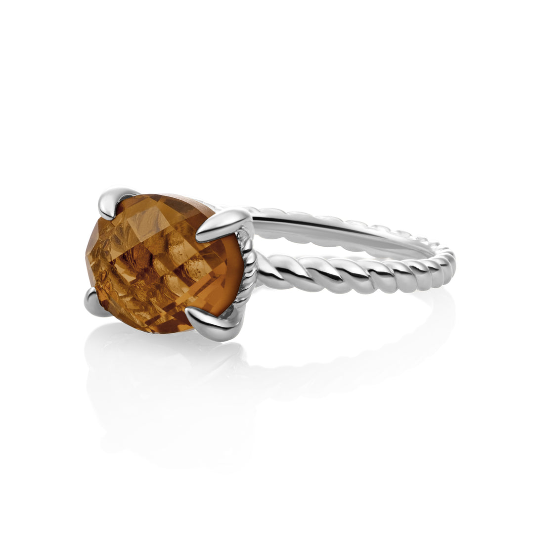 Twist Ring Smoky Quartz - Zilver