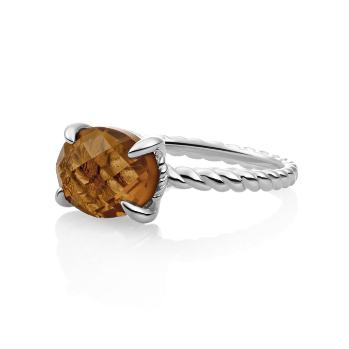 Twist Ring Smoky Quartz - Zilver