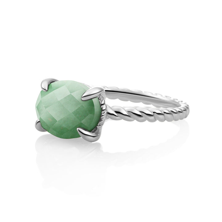 Twist Ring Green Aventurine - zilver