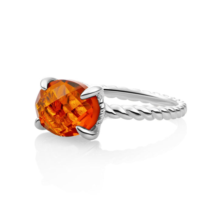 Twist Ring Citrine Quartz - Zilver