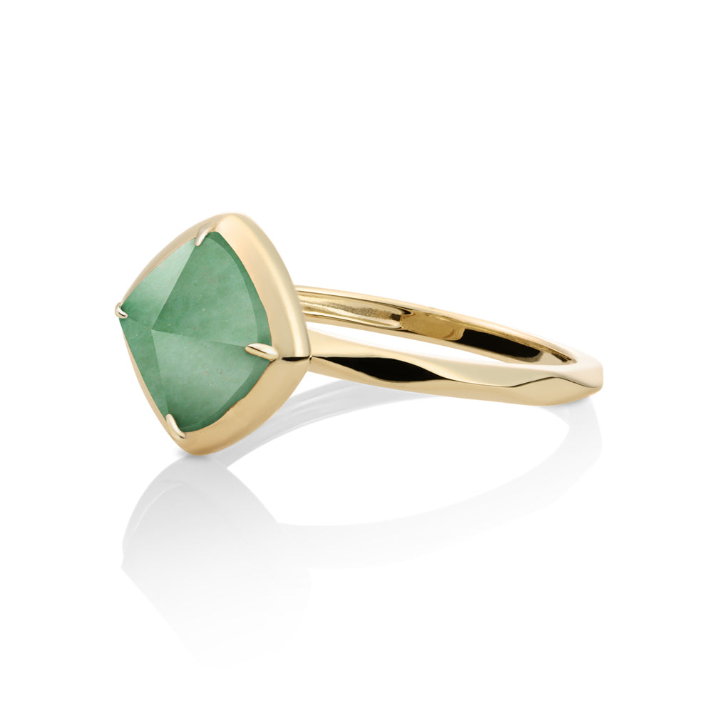 Edge Ring Green Aventurine | 9 karaat