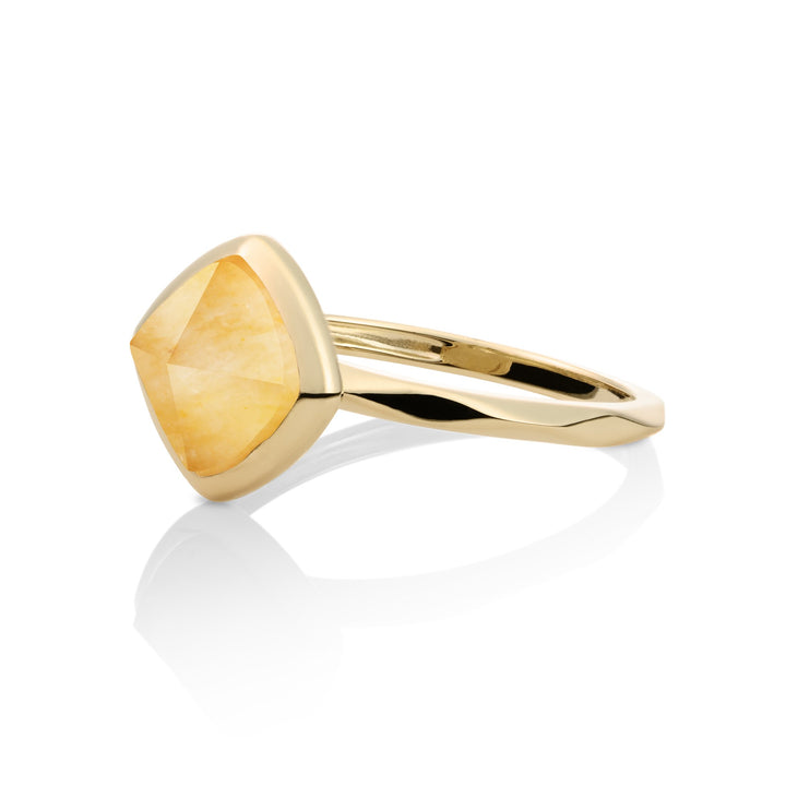 Edge Ring Yellow Jade | 9 karaat