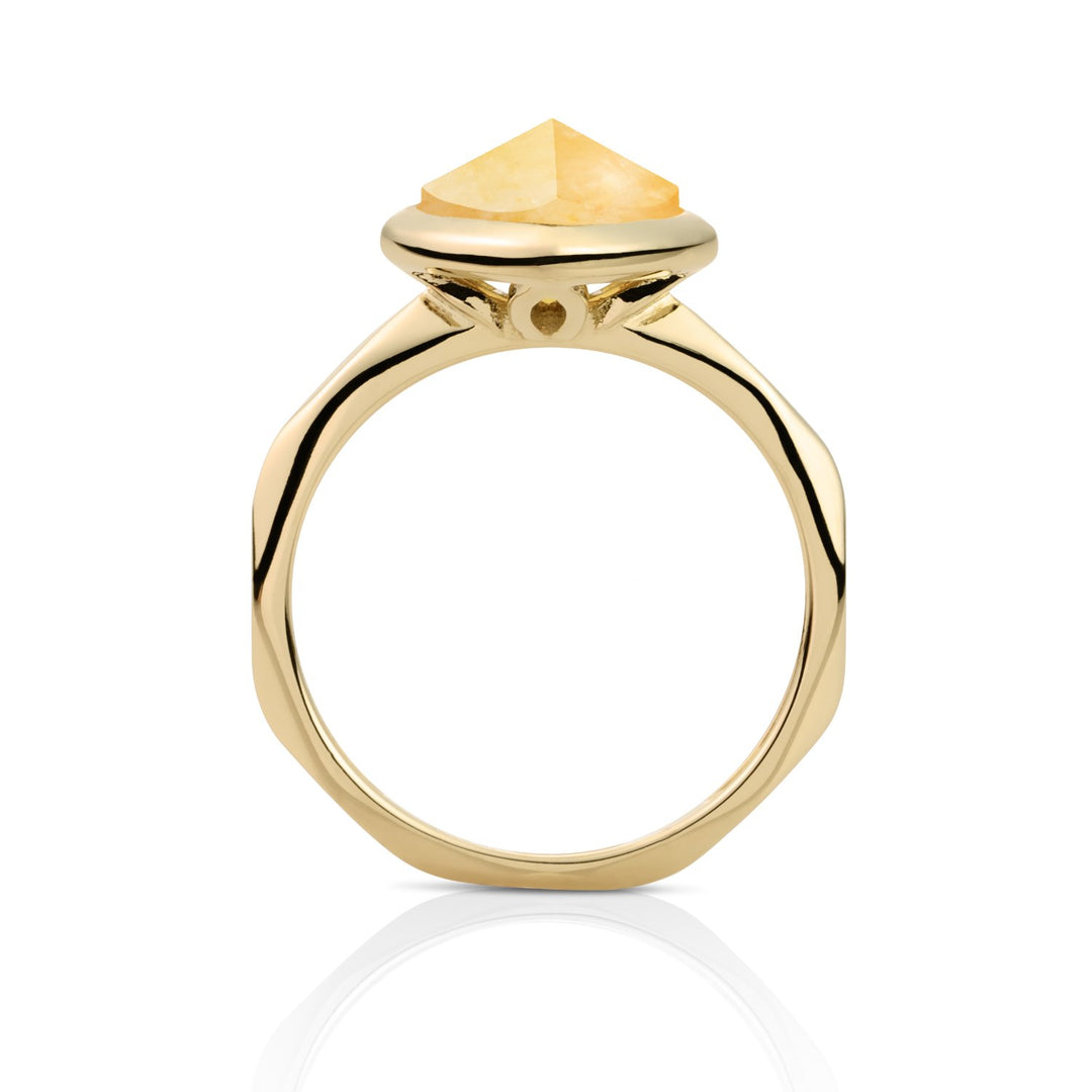 Edge Ring Yellow Jade | 9 karaat