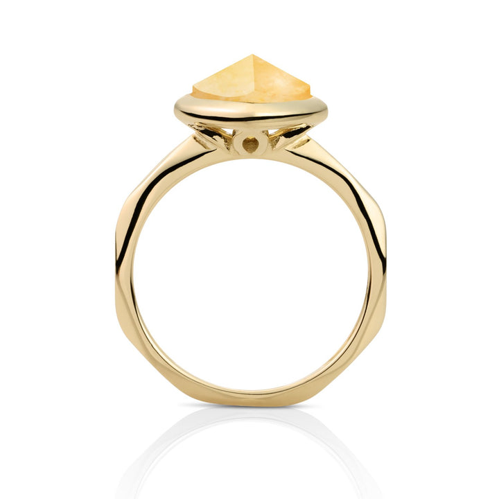 Edge Ring Yellow Jade | 9 karaat