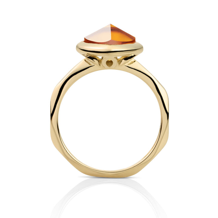 Citrine quartz edelsteen ring van echt 9 karaat goud 