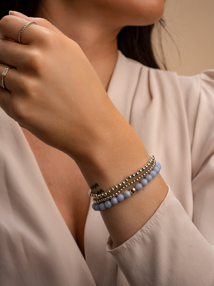 Dames sieraden om pols van vrouw met echte edelstenen Sparkling #kleur_zilver