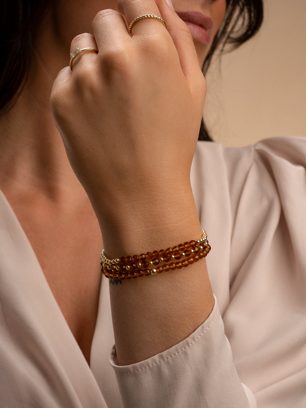 Citrine Quartz Saturn small armband