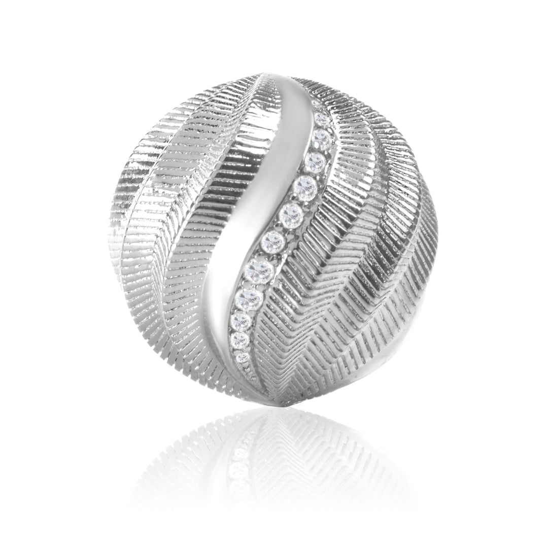 Silver - Swarovski Crystals Twisted ball - 20mm - Sparkling Jewels